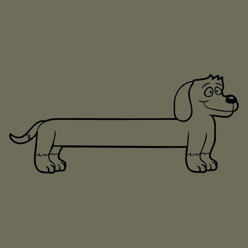 chien long teckel drôle long dessiné cool dessin animé
