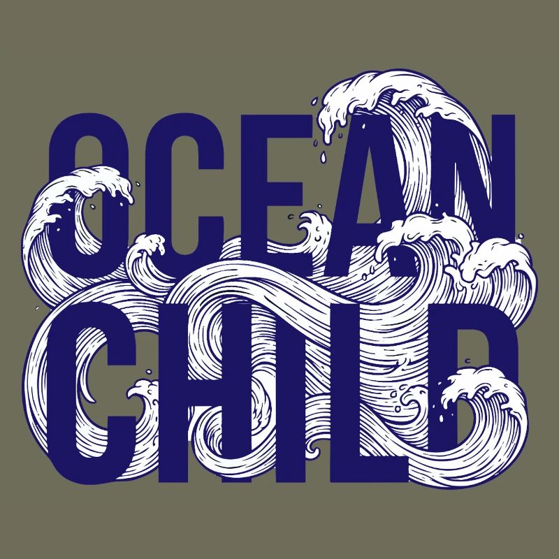 Ocean Gold Wave Art