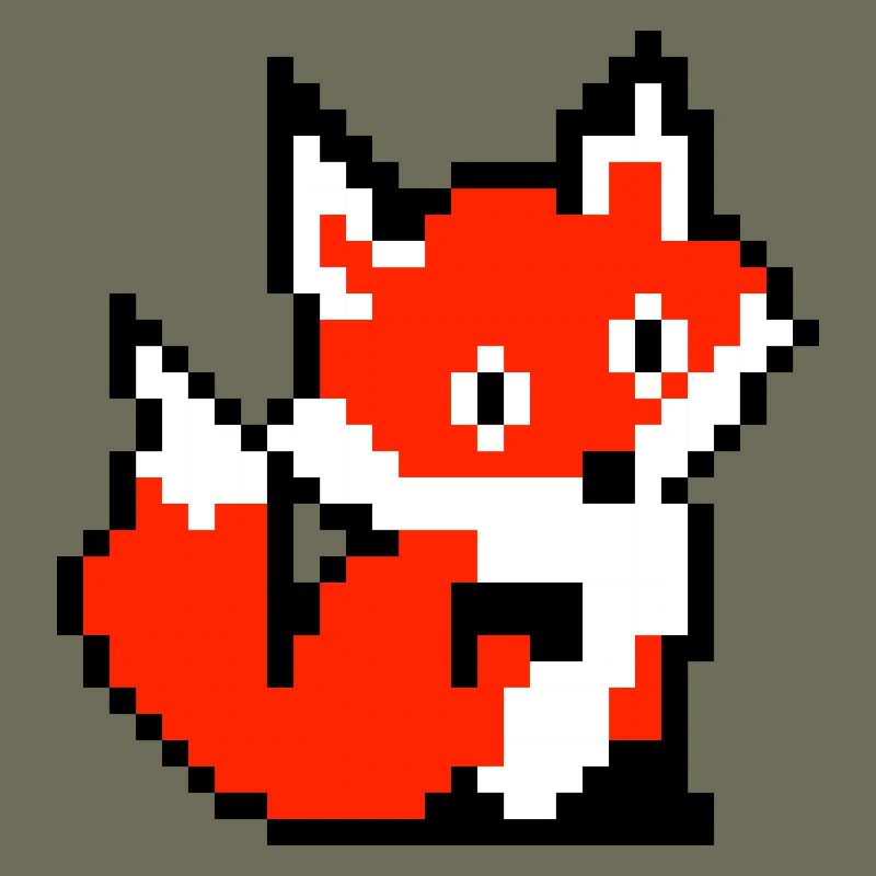 Fox Fox Paw rétro conception de chemise de pixel