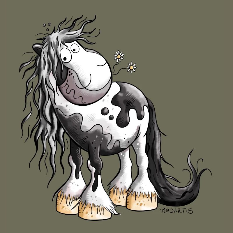 Lustiger Irish Tinker Schecke Pferd Pferde 
