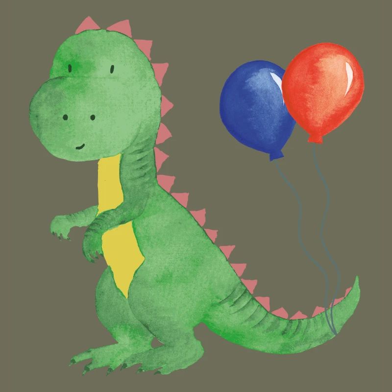 Small dino with balloons