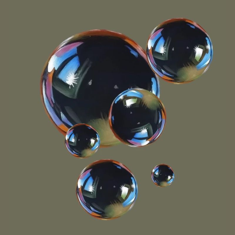Reflective bubble art