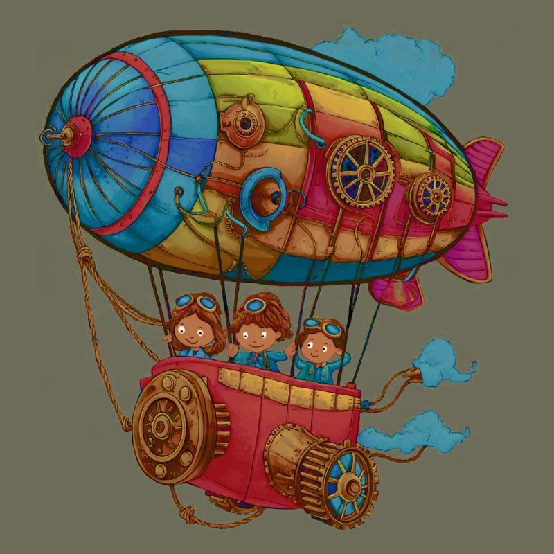 Kunstvolles Steampunk-Luftschiff
