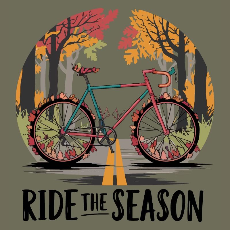 Scène de route cyclable d’automne