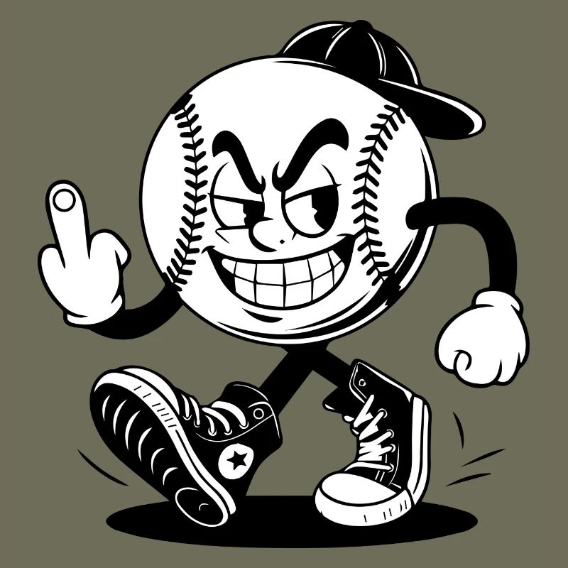 Baseball mit einem selbstbewussten