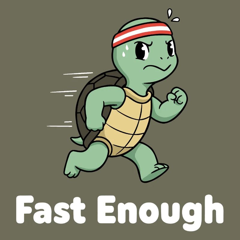 Fast turtle in sprint