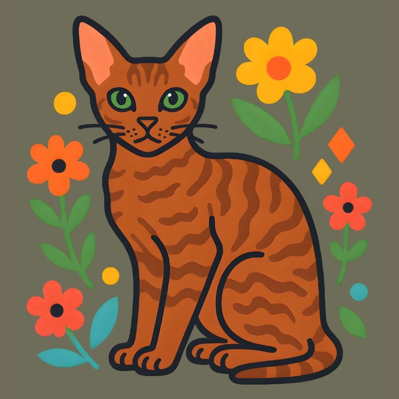 Devon Rex' Katze in der Blumenparade