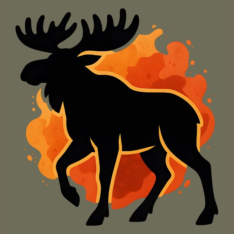 Flammende Elch-Silhouette