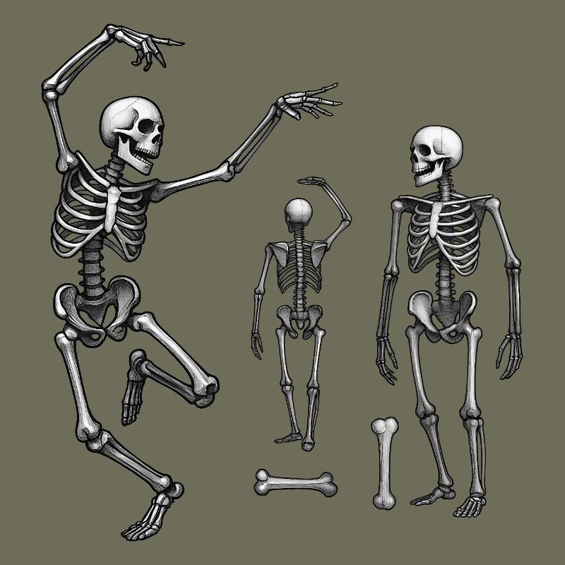 SKELETONS DANCER #1 - black & white