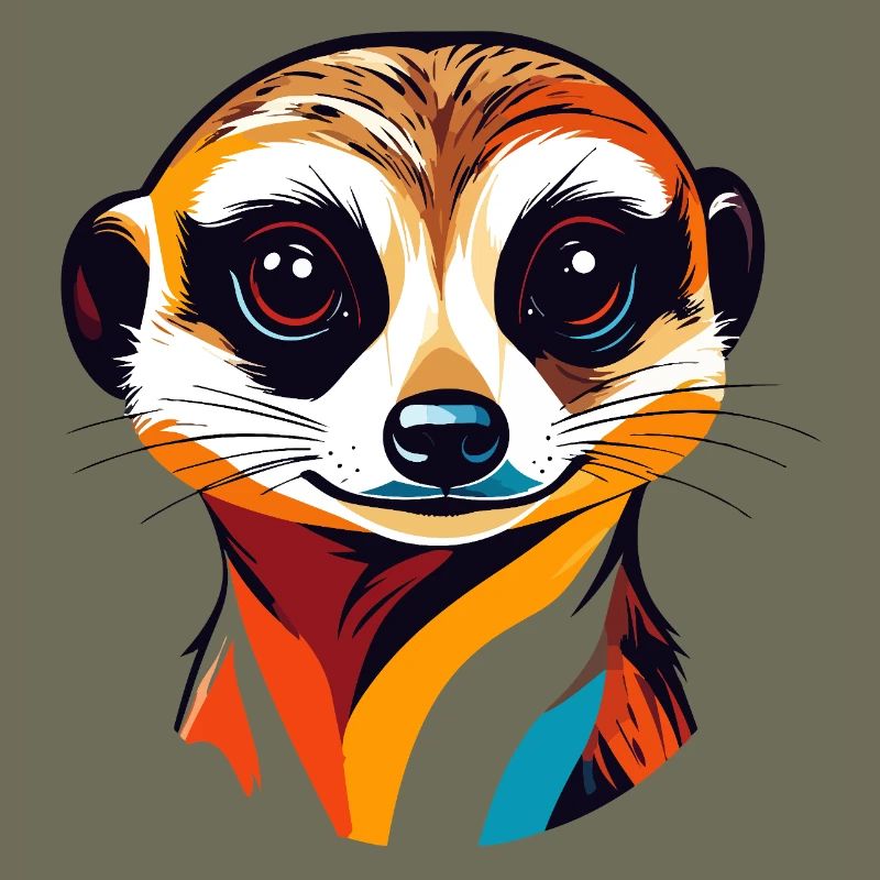 Bunter Erdmännchen Kopf Illustration