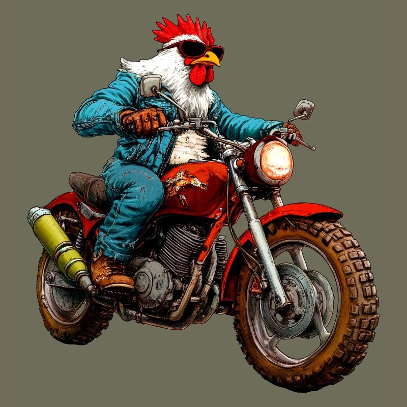 Motorrad Hühner