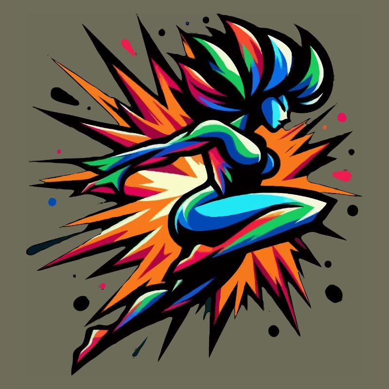Bunter Neon-Sprinter
