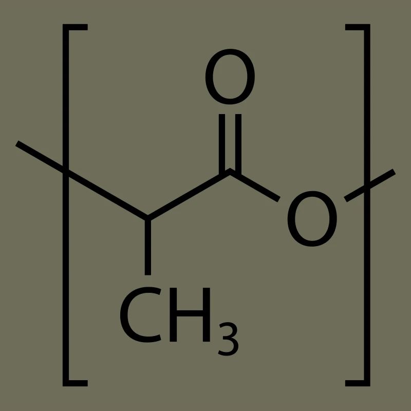 Molécule d'acide polylactique (PLA).
