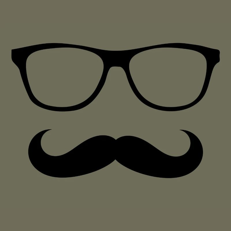 Brille und Schnurrbart