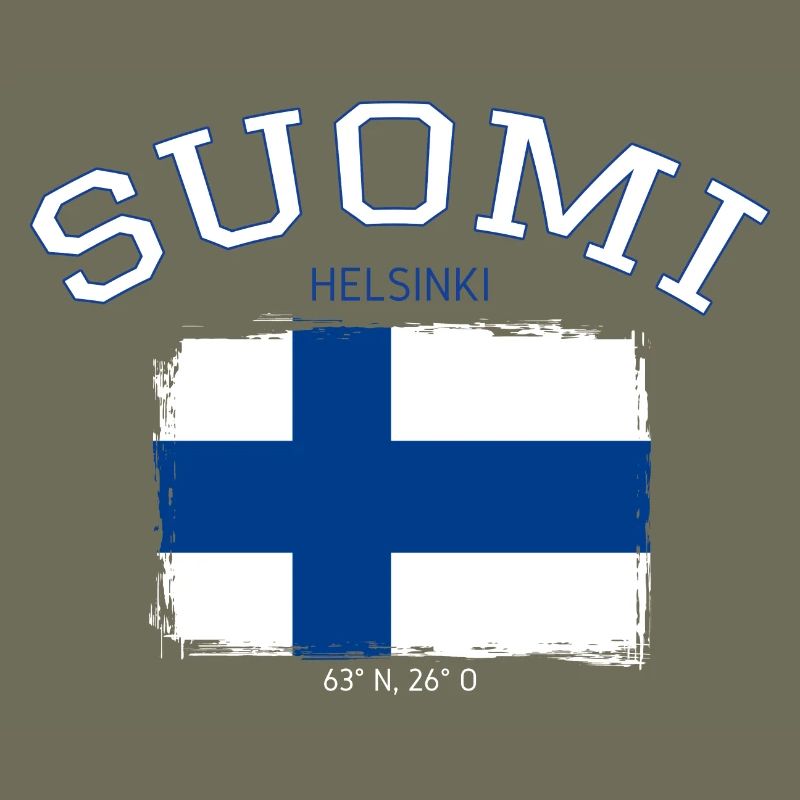 Drapeau de la Finlande avec référence à Helsinki