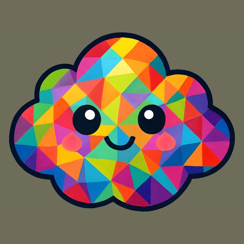WPAP Polygone Style Kawaii Bébé Nuage
