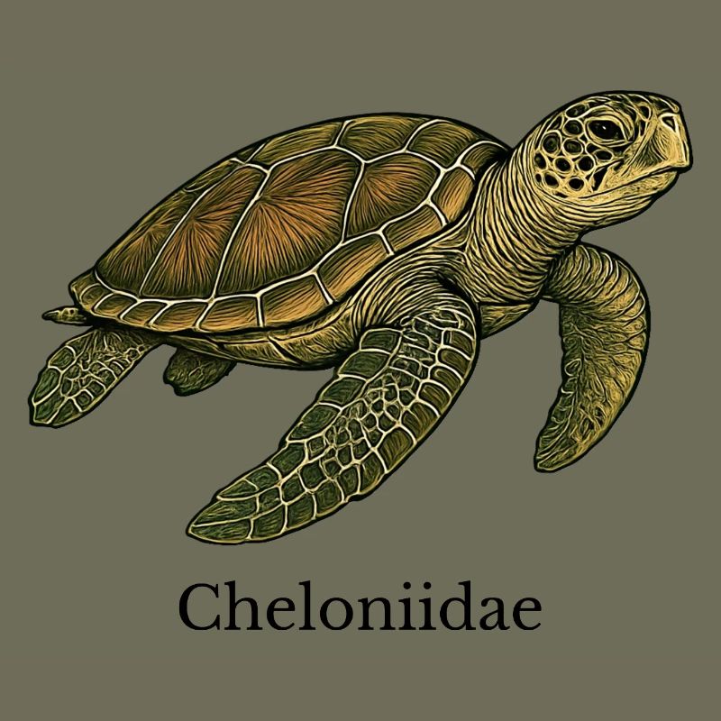 Cheloniidae Sea Turtle Design