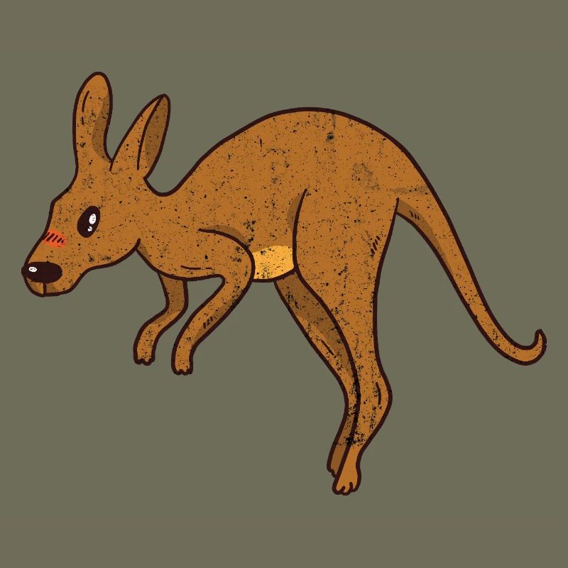 Känguru Vintage Rust-Texture