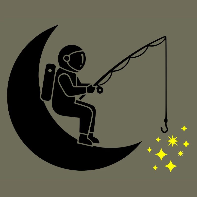 Lune Étoile de pêche pour astronautes