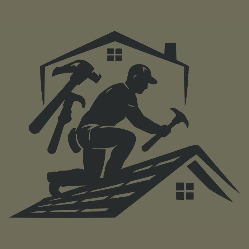 Dachhandwerker Silhouette Dachdecker