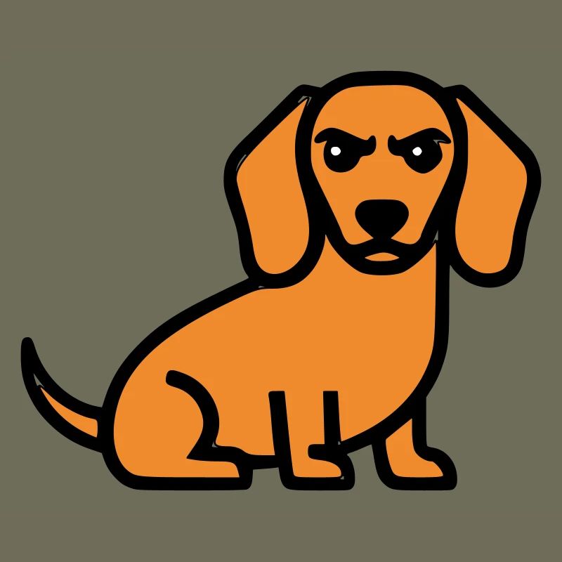 Dackel Hund Braun Comic