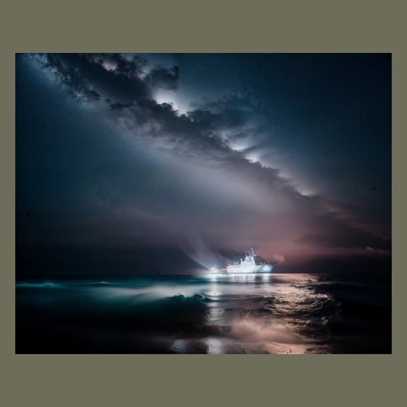 Ship at night