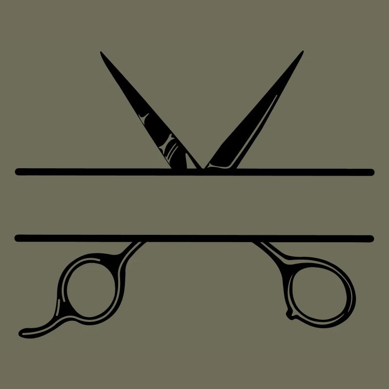 Texte bannière logo coiffeur ouvrir ciseaux