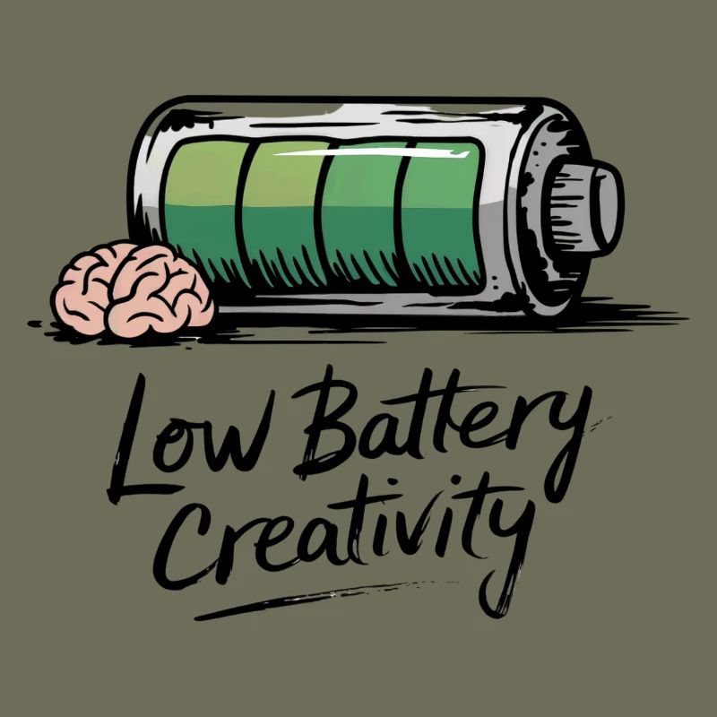 Creative humor – battery empty, ideas gone