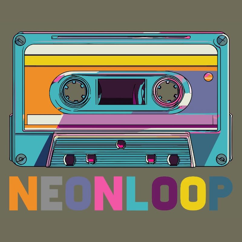 Conception de cassette en boucle néon