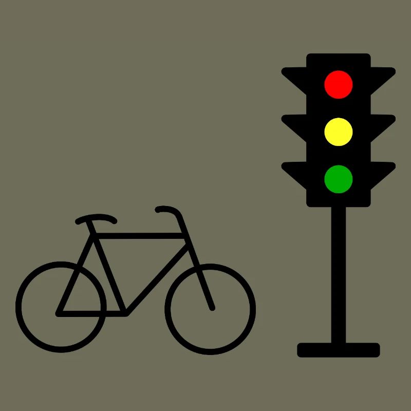 Empreinte de feu de circulation avec vélo