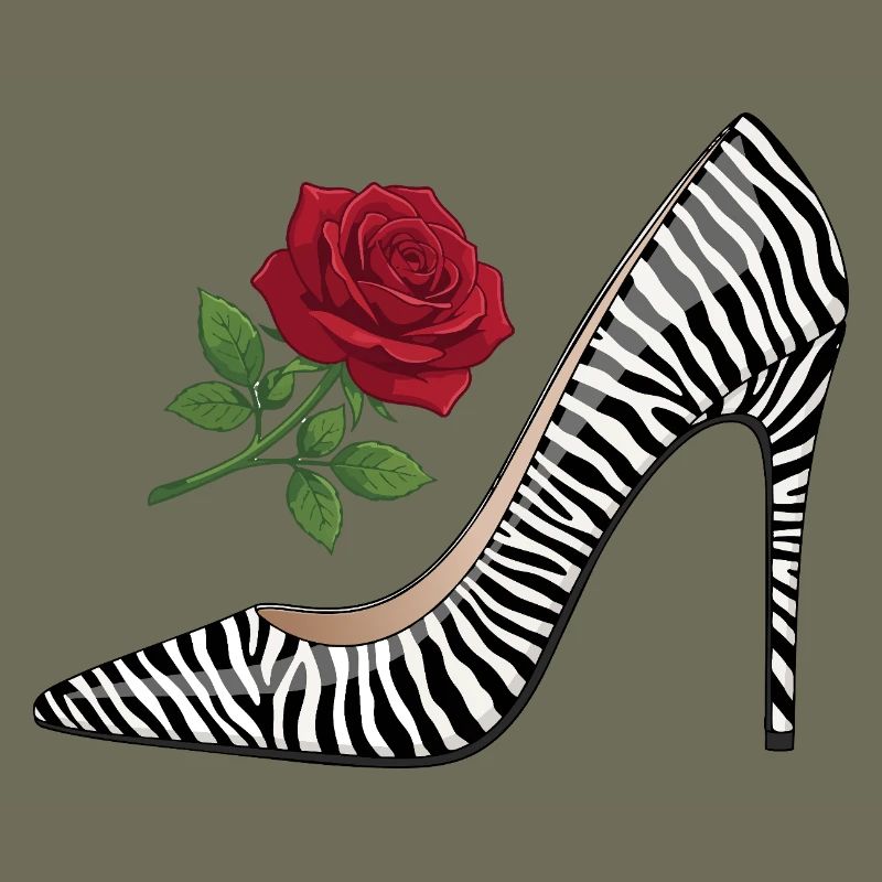 Zebra High Heel Rose