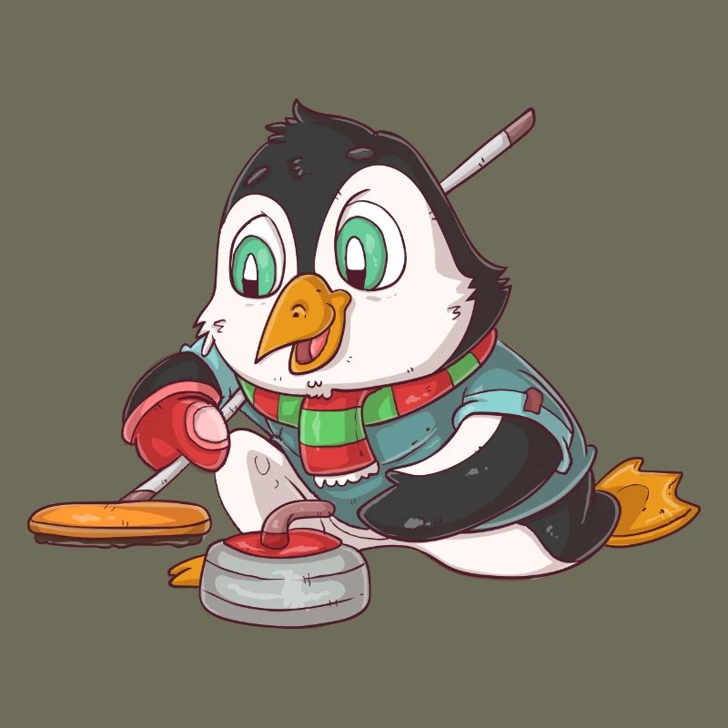Curling Pinguin