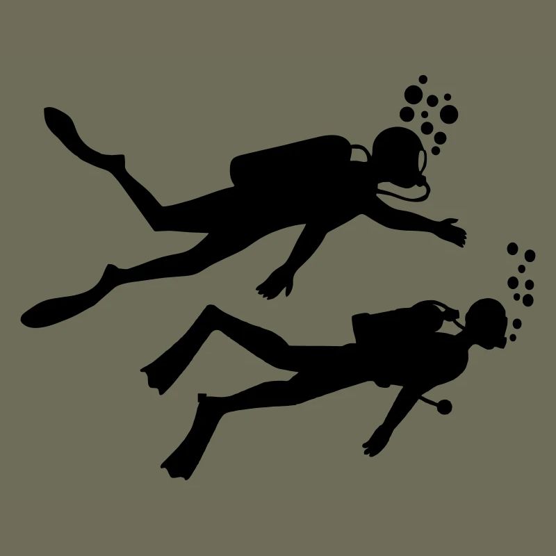 Two underwater divers