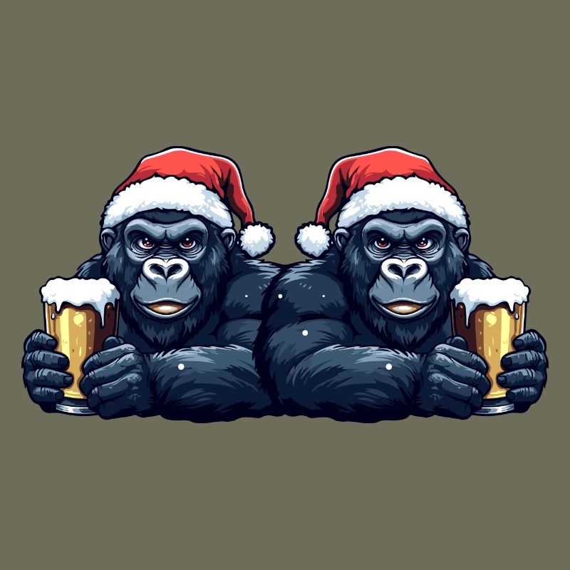 Gorilla Weihnachten Bier Team