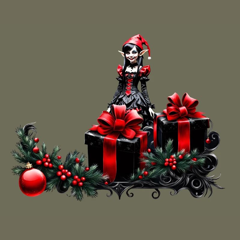 Mignon Gothique Elfe de Noël