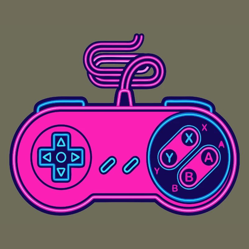 Retro pink neon controller