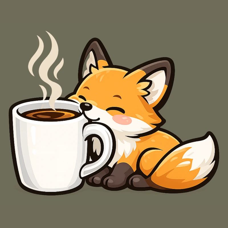 Kuschelfuchs mit Kaffee