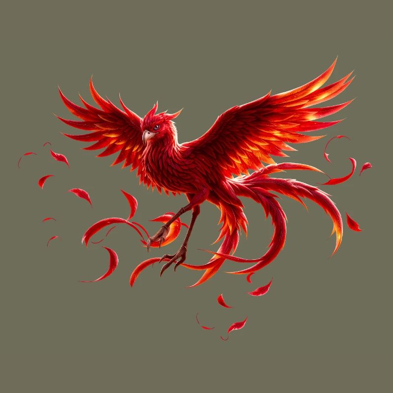 Scarlet Phoenix in flight