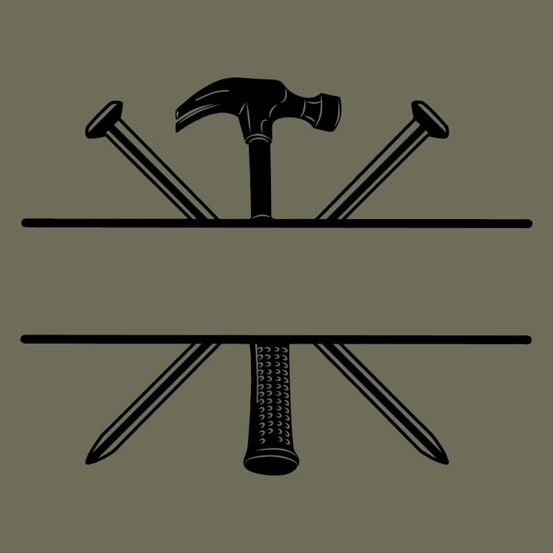 Carpenter logo nails and hammer