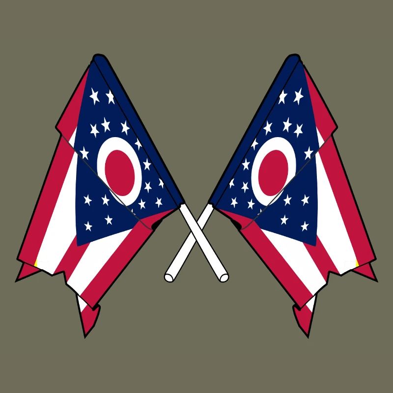 Zwei Flaggen durchquerten Ohio