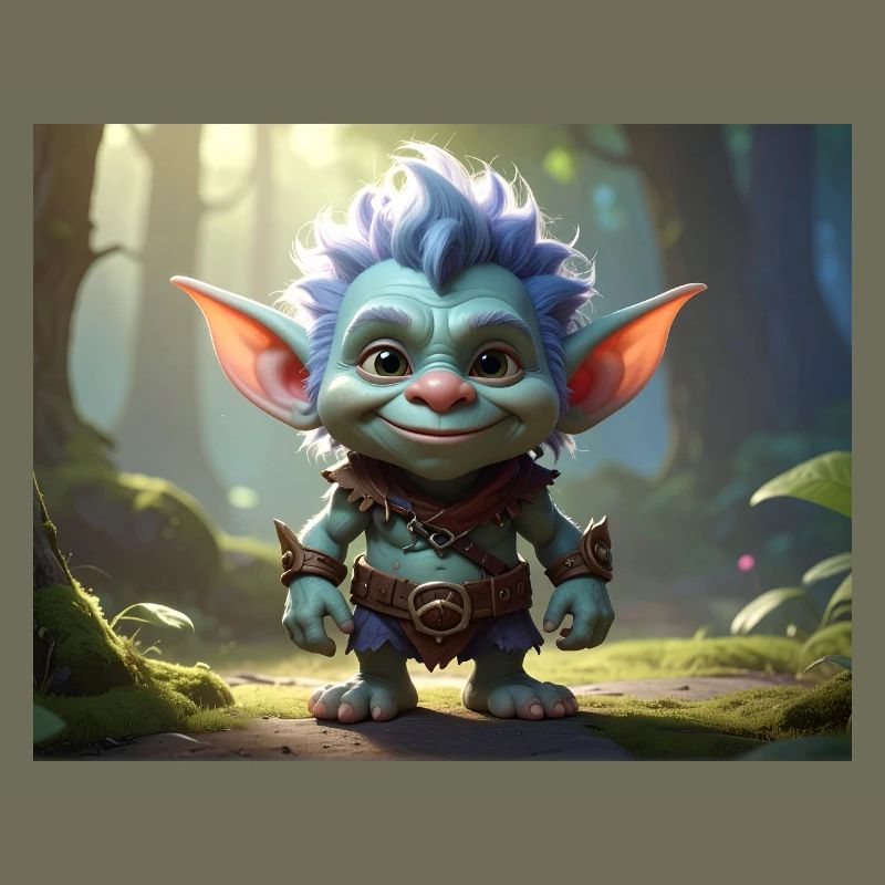 Troll de la forêt bleue dans la forêt de lune