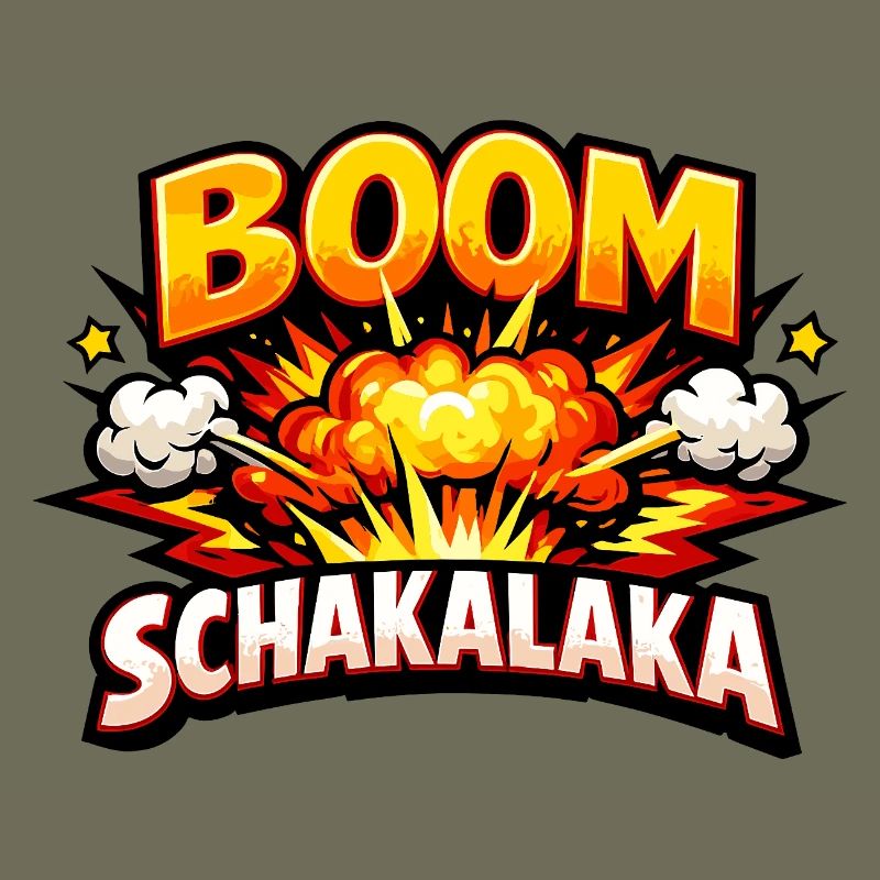 Boom Shakalaka Comic Saying with Explosion