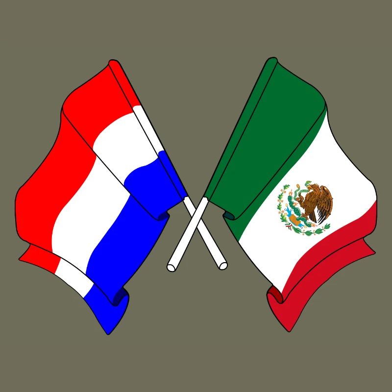 Drapeau Pays-Bas, drapeau Mexique
