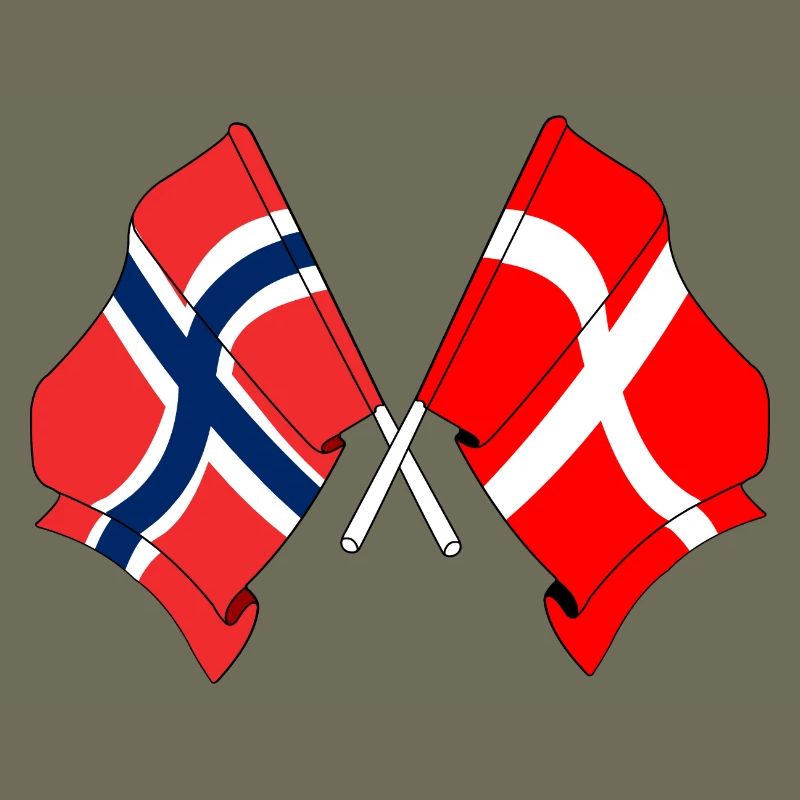 Drapeau de la Norvège, drapeau du Danemark