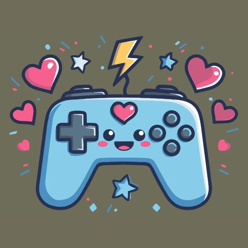Kawaii Game Controller Herz Design