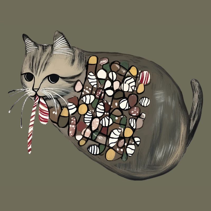 Candy Pattern Candy Cat