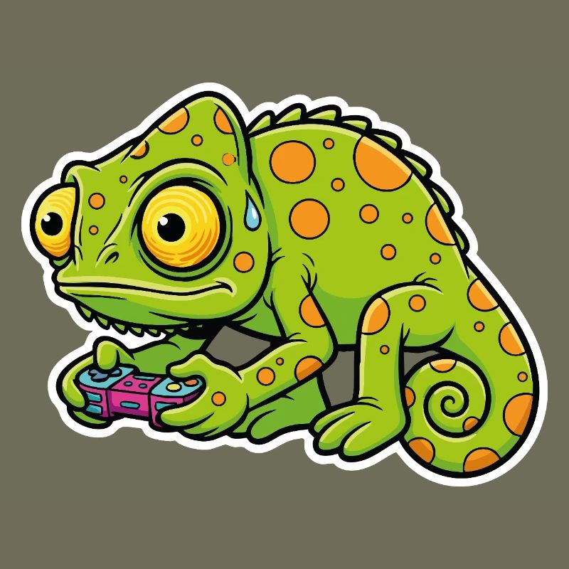 Chameleon Gamer Controller Videospiel-Maskottchen