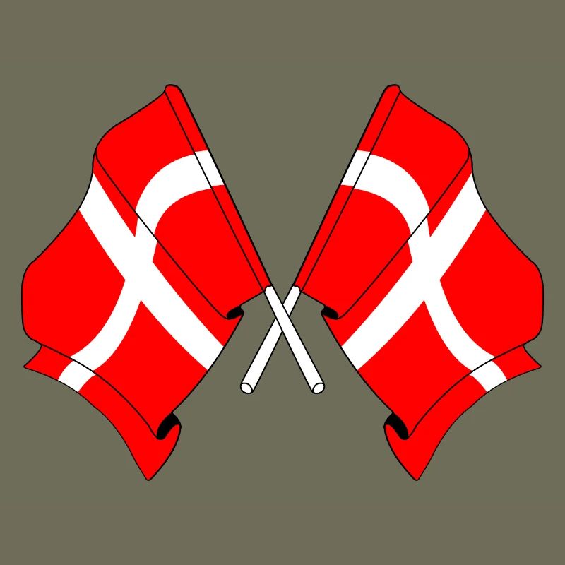 Deux drapeaux Danemark
