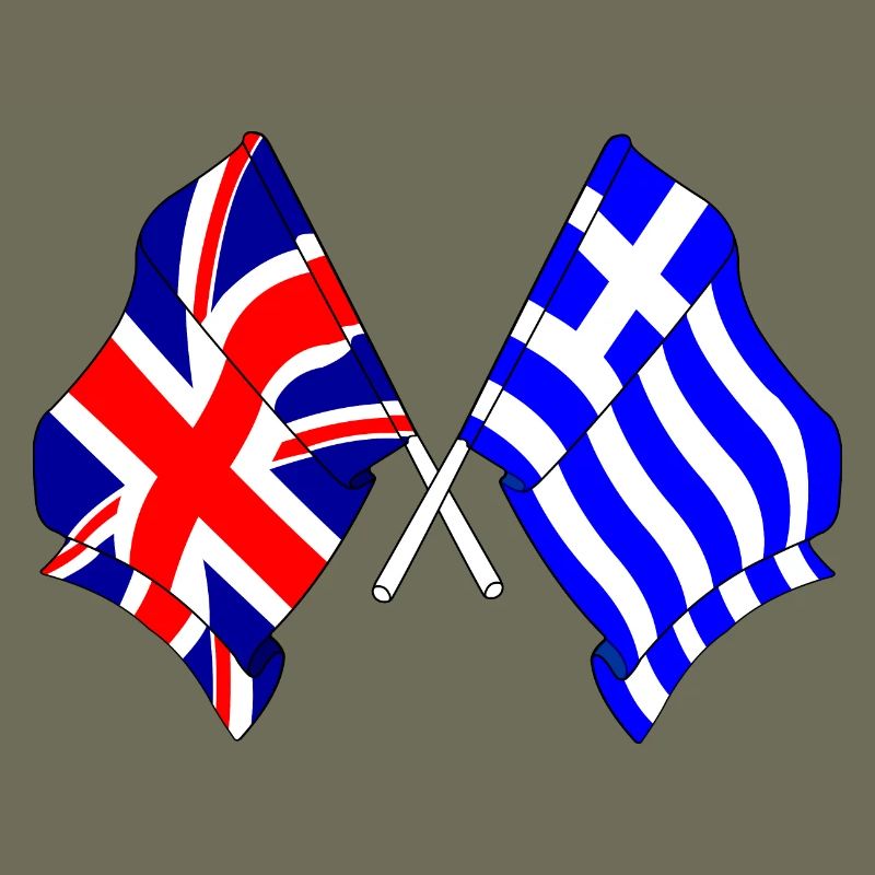Drapeau Angleterre, drapeau Grèce