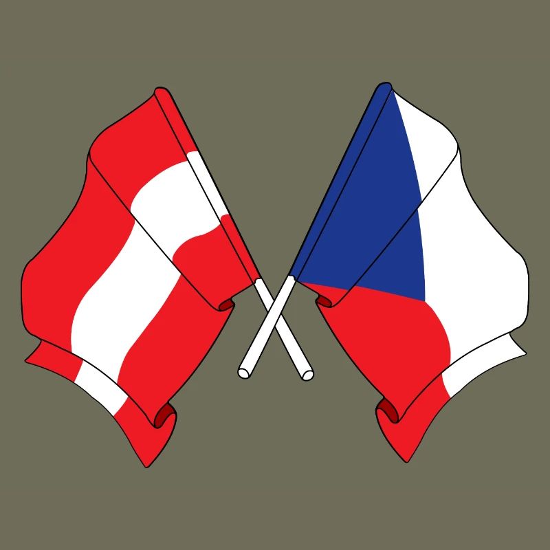 Drapeau Autriche, drapeau République tchèque